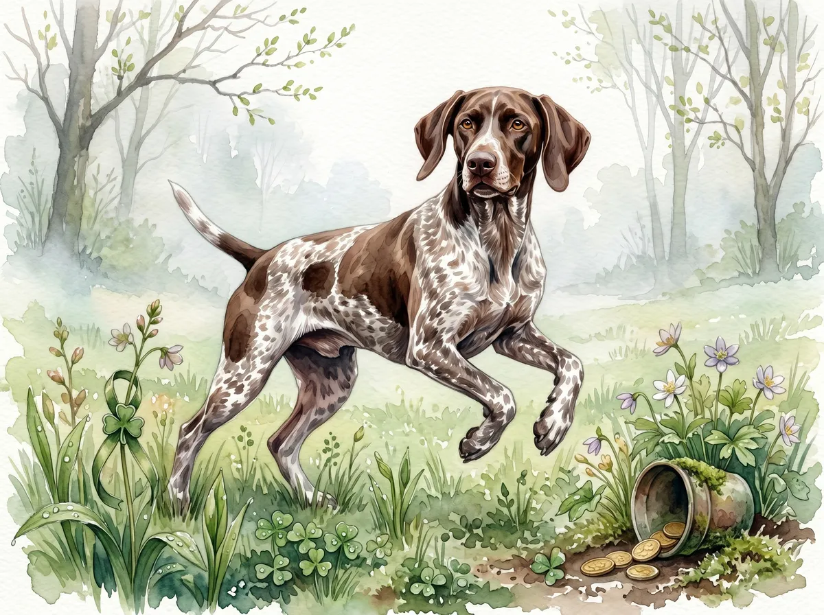 German Shorthaired Pointer watercolor calendar month 3